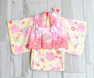 1歳着物1(ピンクくまちゃん)