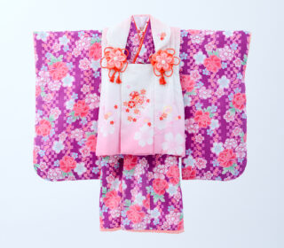 3歳着物B-3(鞠紫)