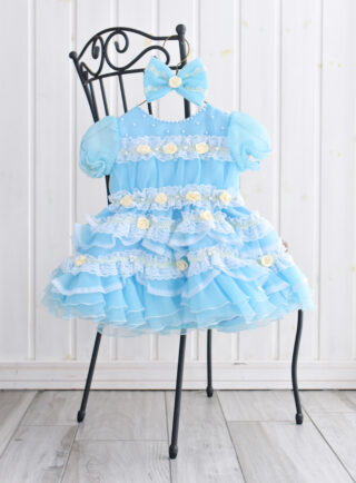 1歳ドレス11(ブルーふりふり)