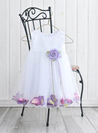 2歳ドレス14(シロ×パープル花びら)