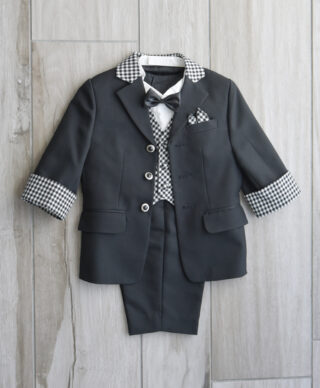 1歳タキシード5(クロチェック)