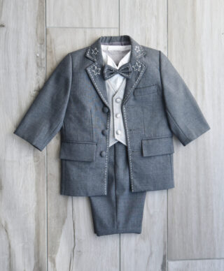 1歳タキシード8(グレー☆)