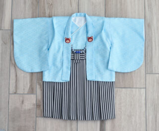 1歳着物6（水色くまちゃん）