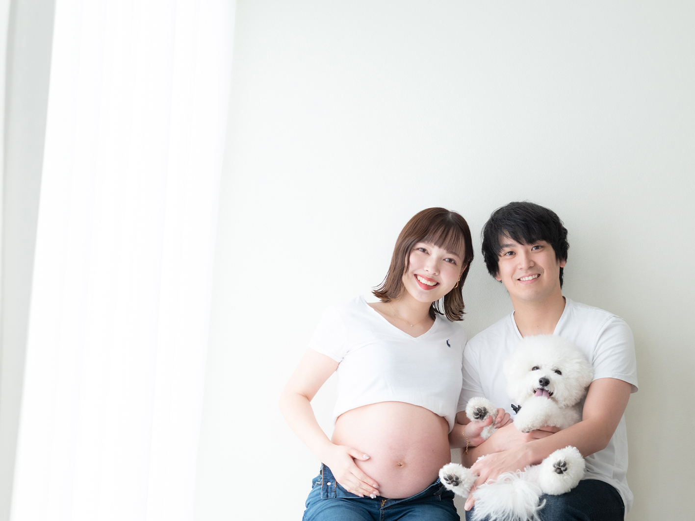 マタニティフォト　妊娠8ヶ月　妊娠9ヶ月　宇都宮フォトスタジオ　マタニティ写真　マタニティ撮影　ペットと写真