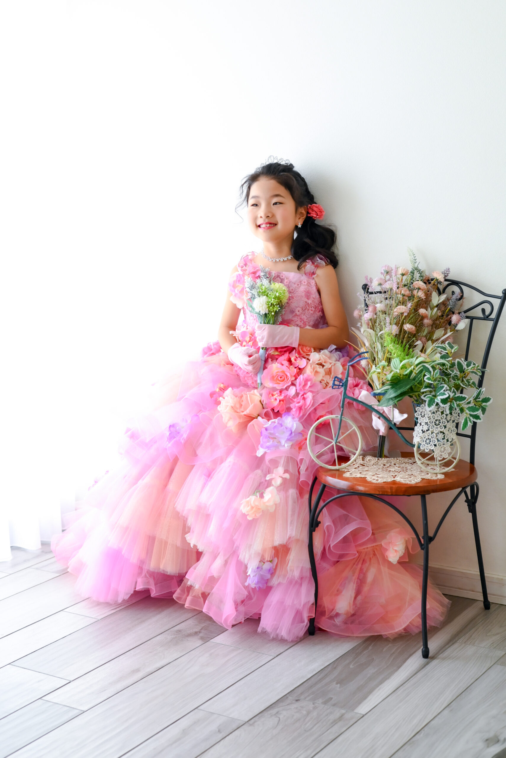 宇都宮写真スタジオ七五三　7歳女の子　ドレス前撮り　お姫様